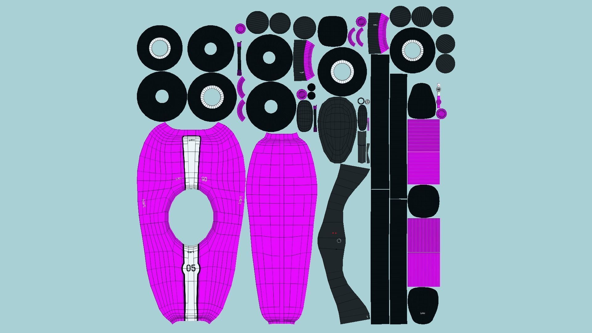 Cartoon Kart F05 Pink - Vehicle Racing Design Low-poly 3D model_5