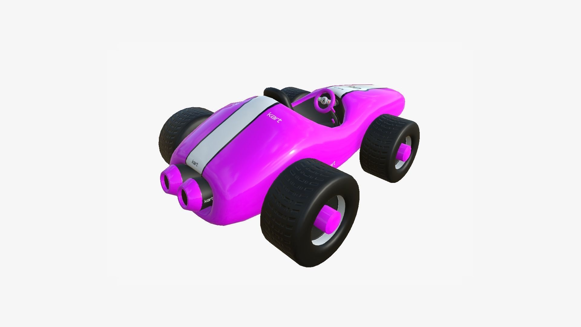 Cartoon Kart F05 Pink - Vehicle Racing Design Low-poly 3D model_3
