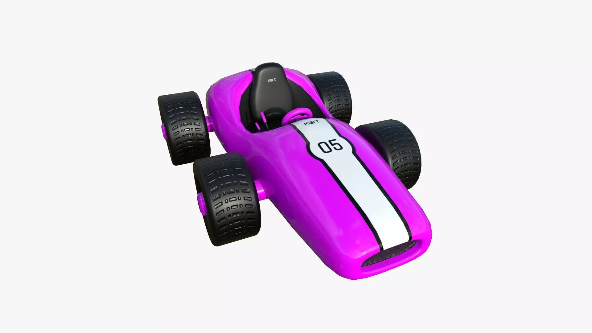 Cartoon Kart F05 Pink - Vehicle Racing Design Low-poly 3D model_0