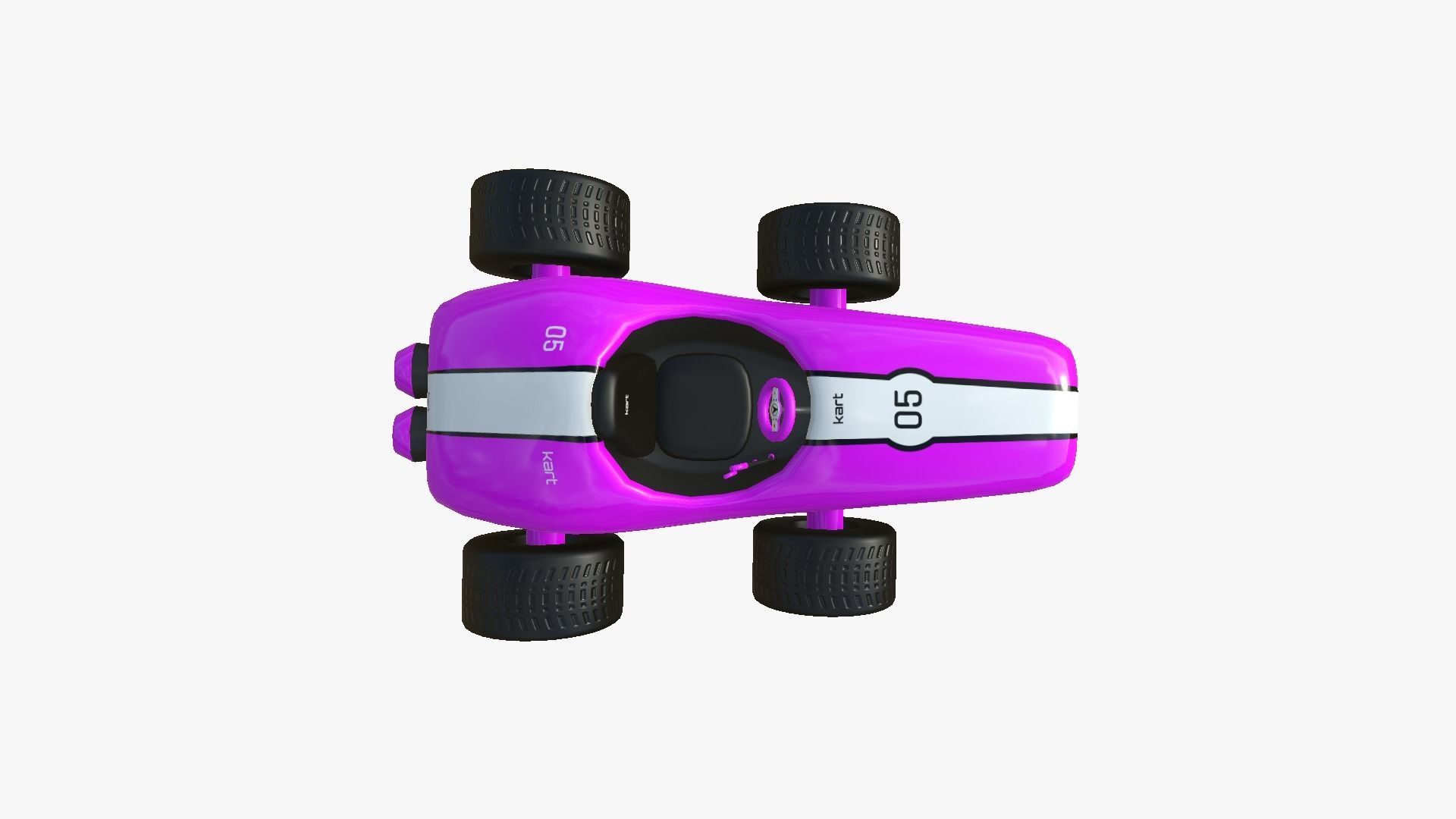 Cartoon Kart F05 Pink - Vehicle Racing Design Low-poly 3D model_1