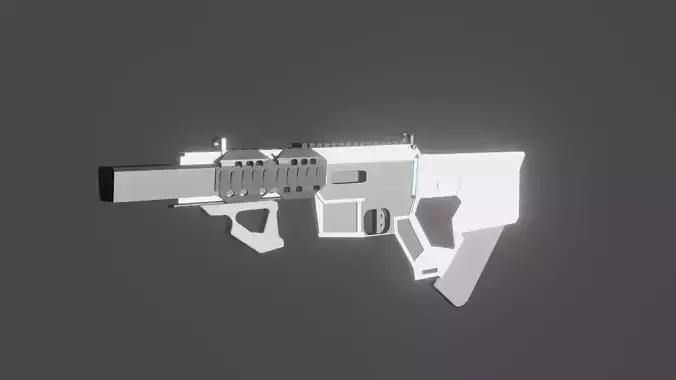 N4A9 Sci-Fi Assault Rifle Low-Poly Gun Game Asset