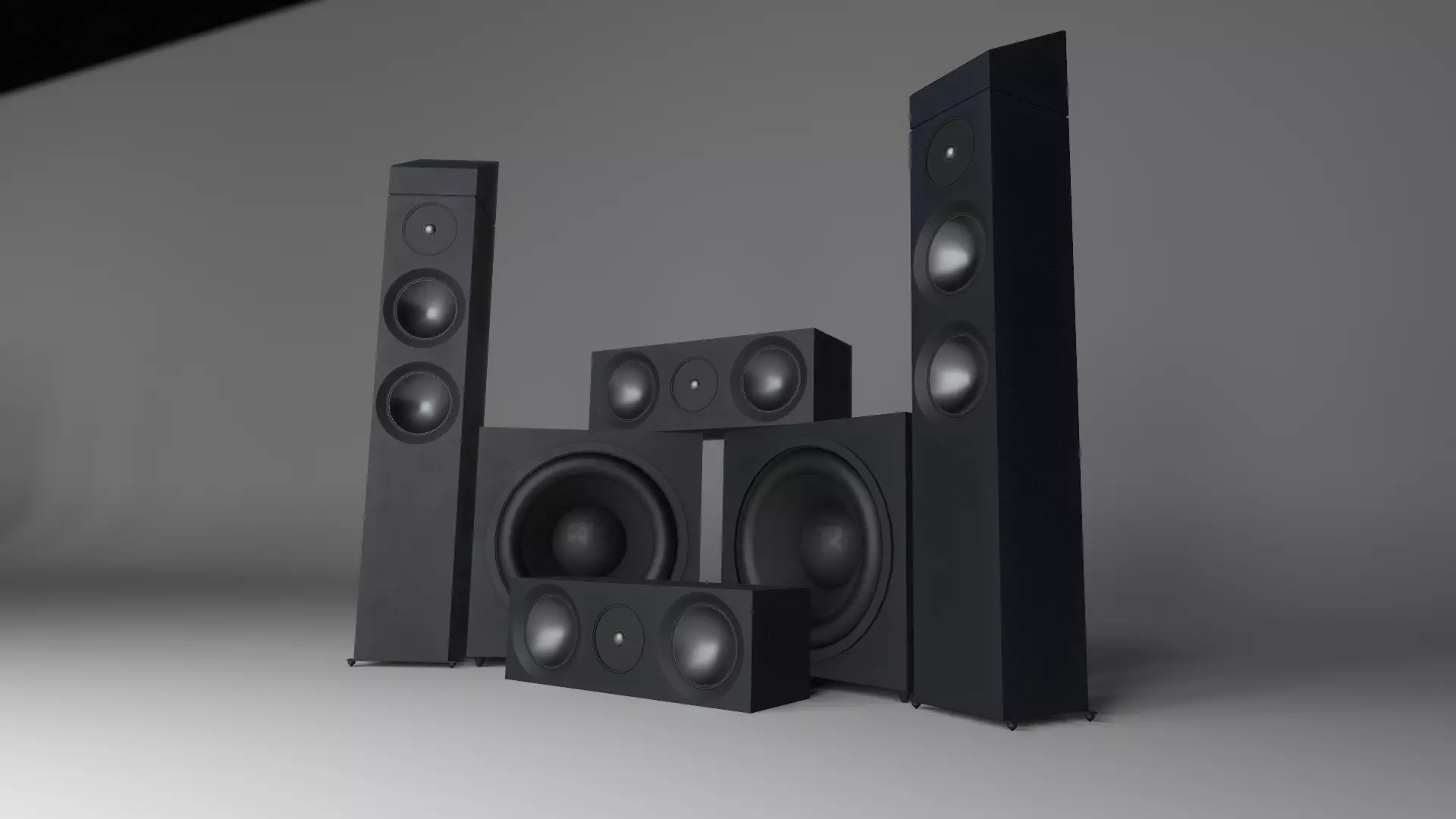 Banana Speakers V6 - Cinema Surround Low-poly 3D model_0