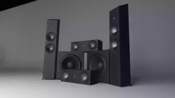 Banana Speakers V6 - Cinema Surround Low-poly 3D model
