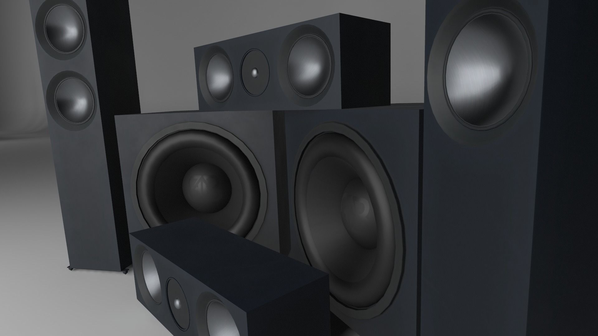 Banana Speakers V6 - Cinema Surround Low-poly 3D model_2