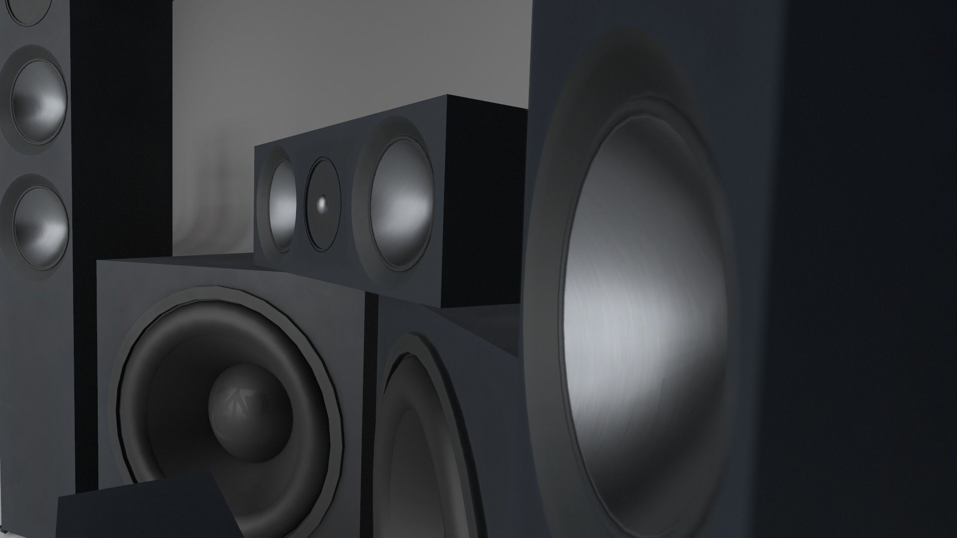 Banana Speakers V6 - Cinema Surround Low-poly 3D model_3