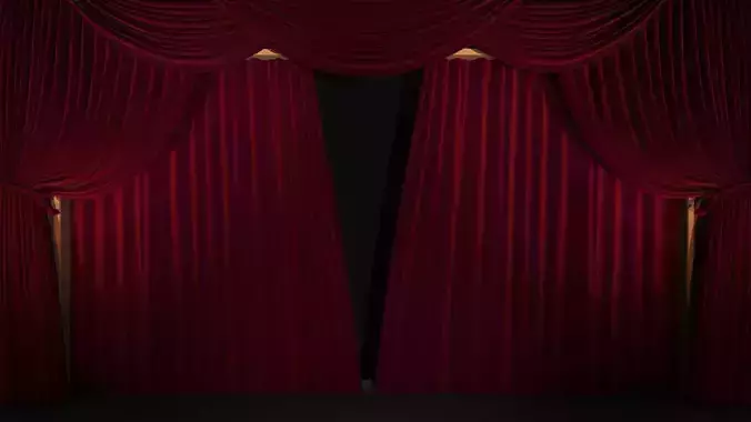 animated theater curtains stage  3D model
