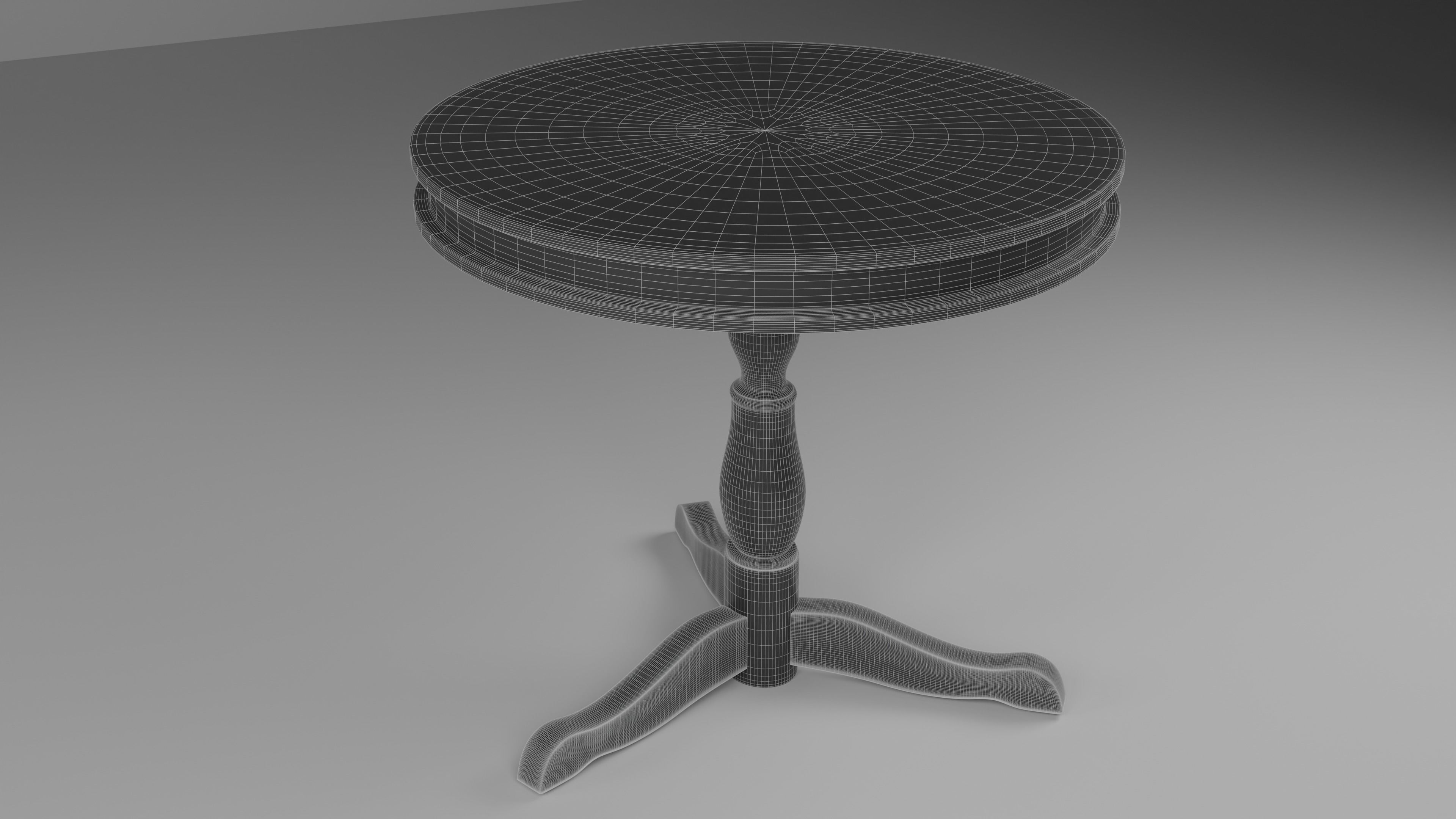 Coffee Shop Chair and Table Low-poly 3D model_9