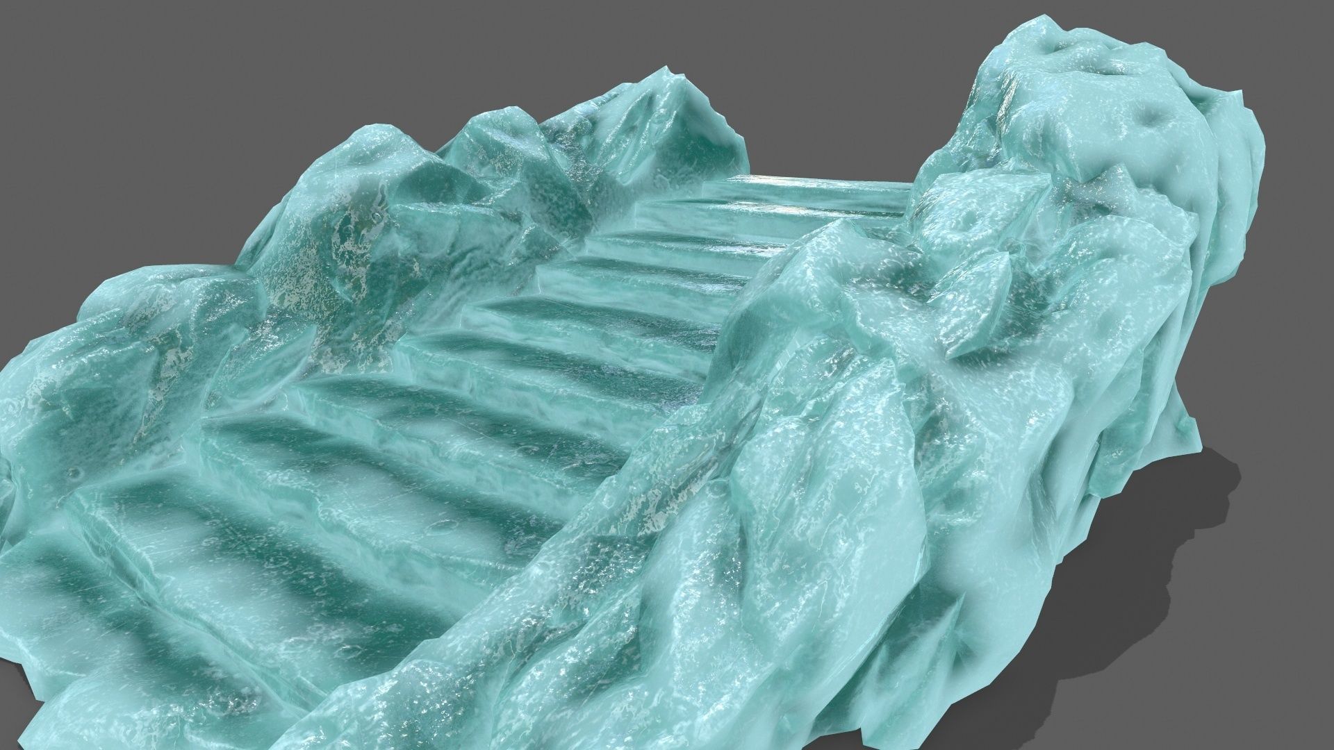 Stairs ice Low-poly 3D model_8