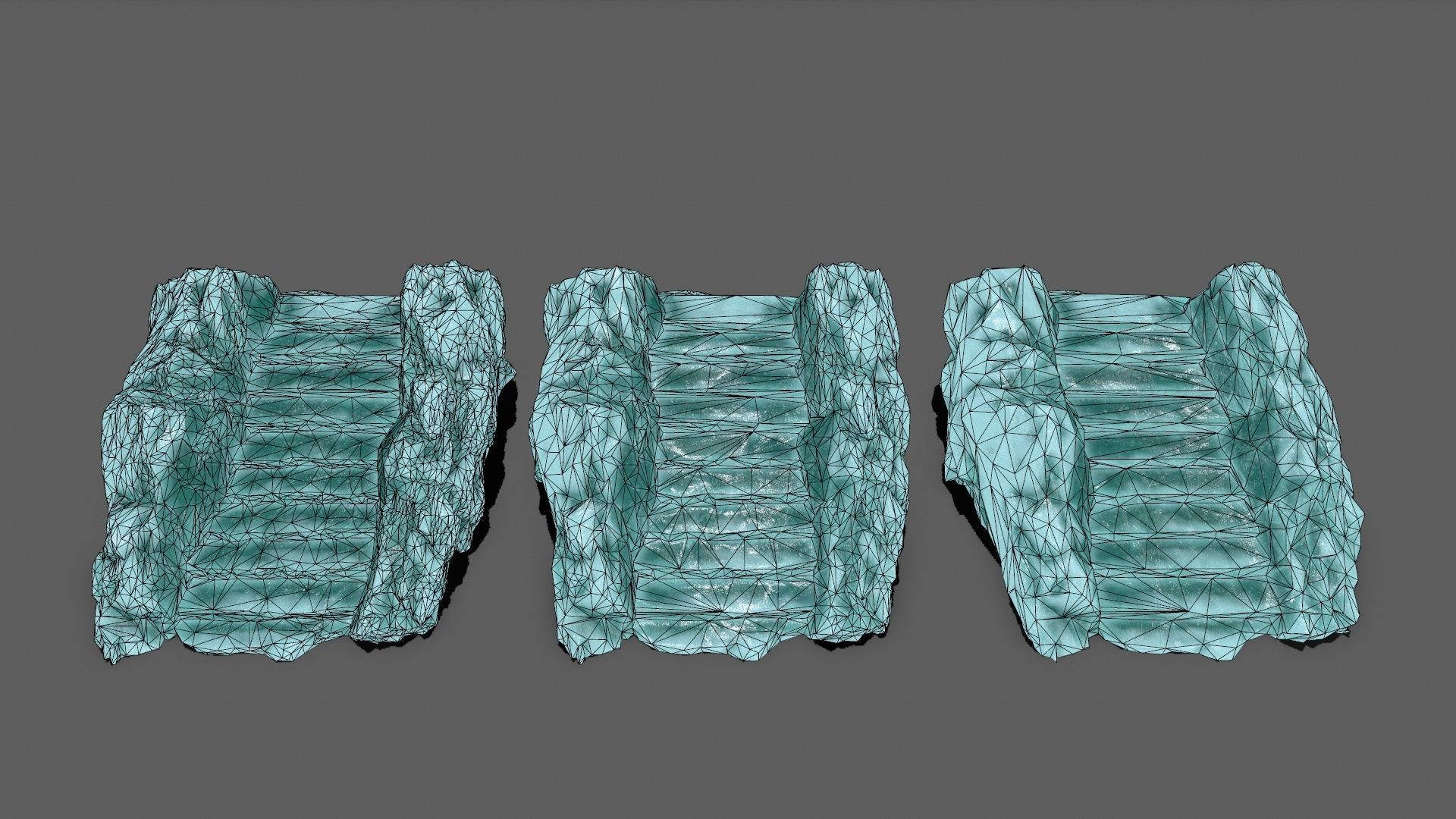 Stairs ice Low-poly 3D model_16