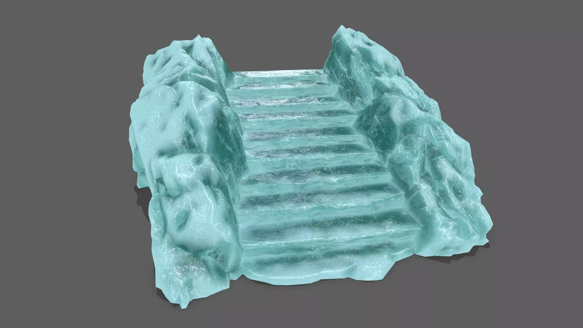 Stairs ice Low-poly 3D model_0