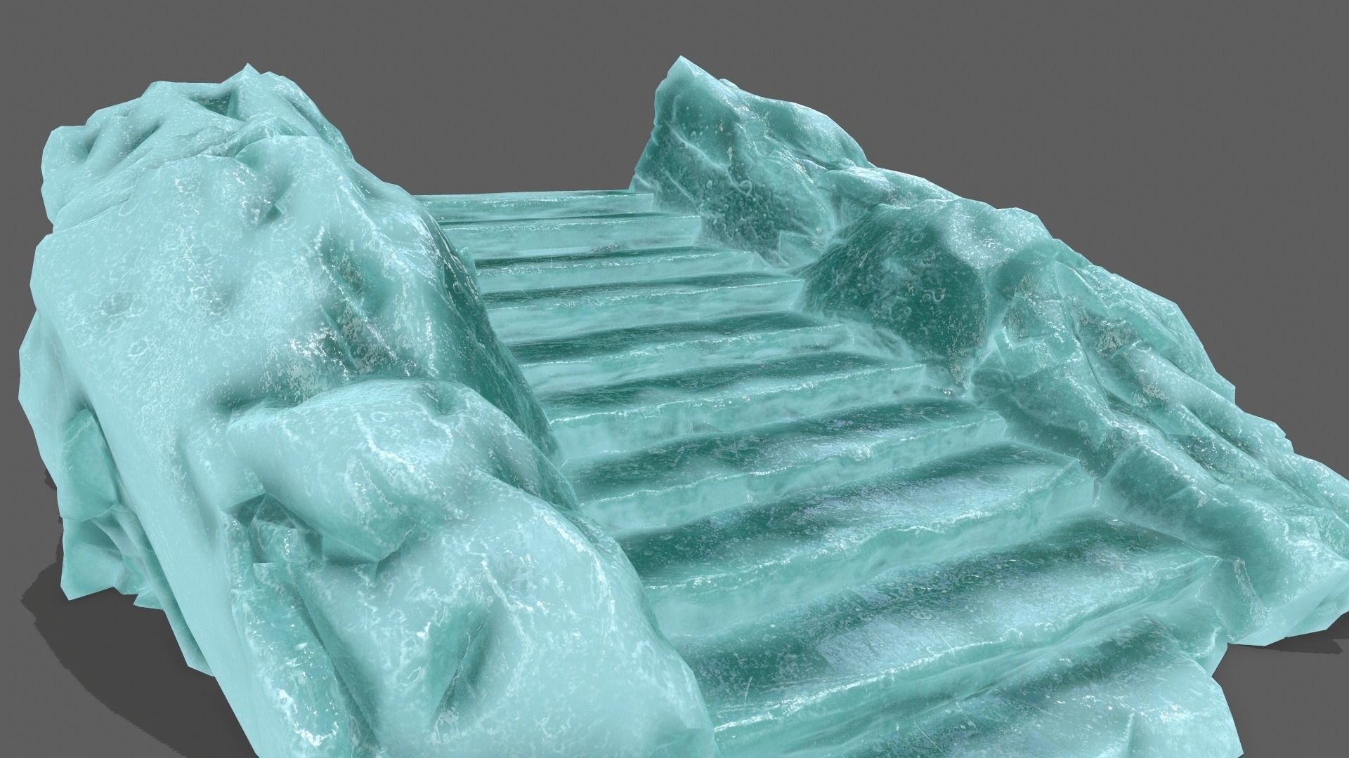 Stairs ice Low-poly 3D model_13