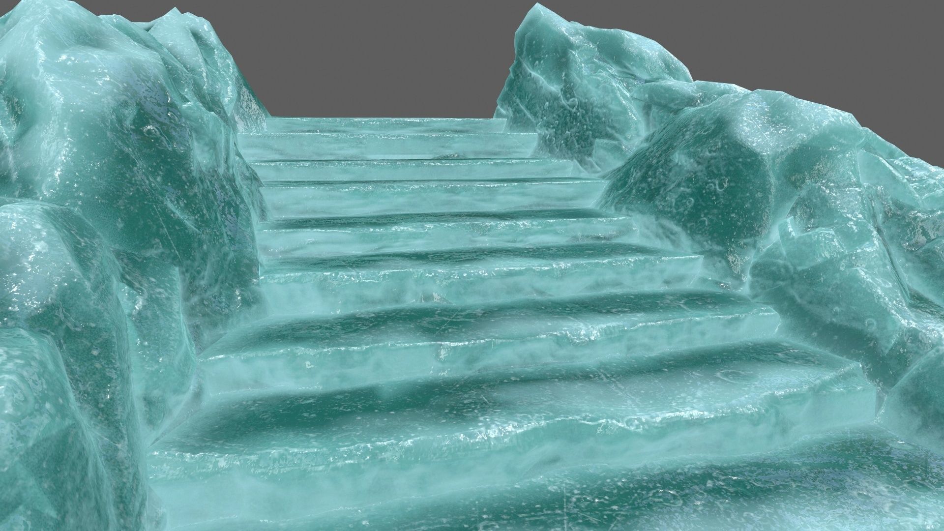 Stairs ice Low-poly 3D model_14