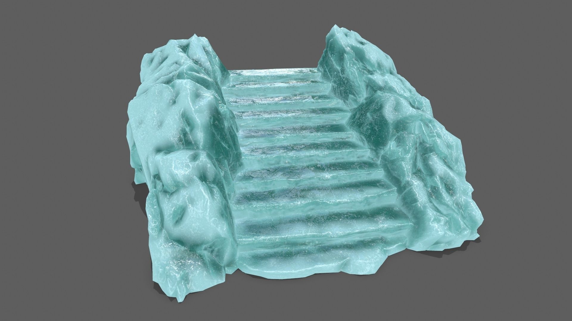 Stairs ice Low-poly 3D model_1