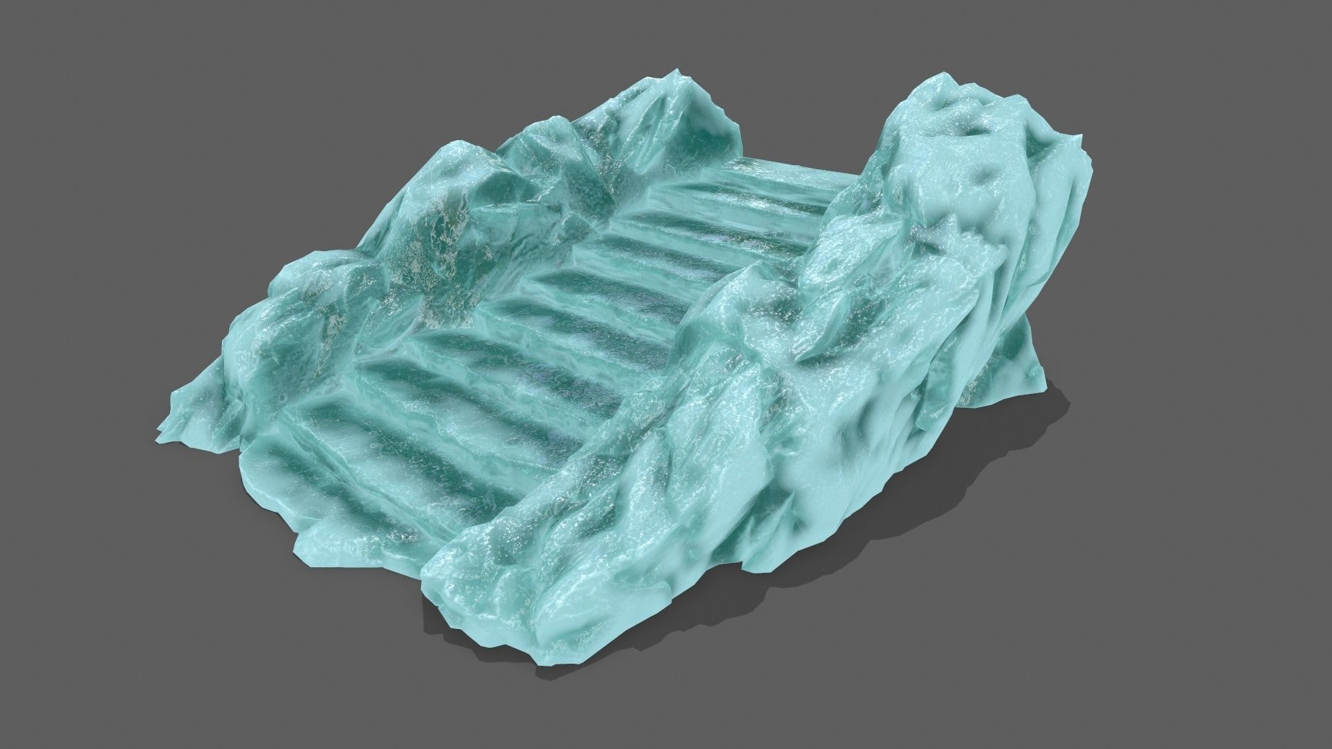 Stairs ice Low-poly 3D model_2