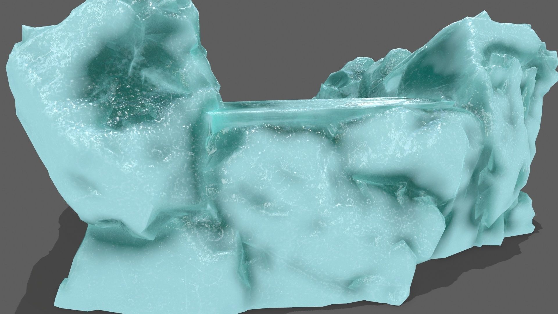 Stairs ice Low-poly 3D model_10