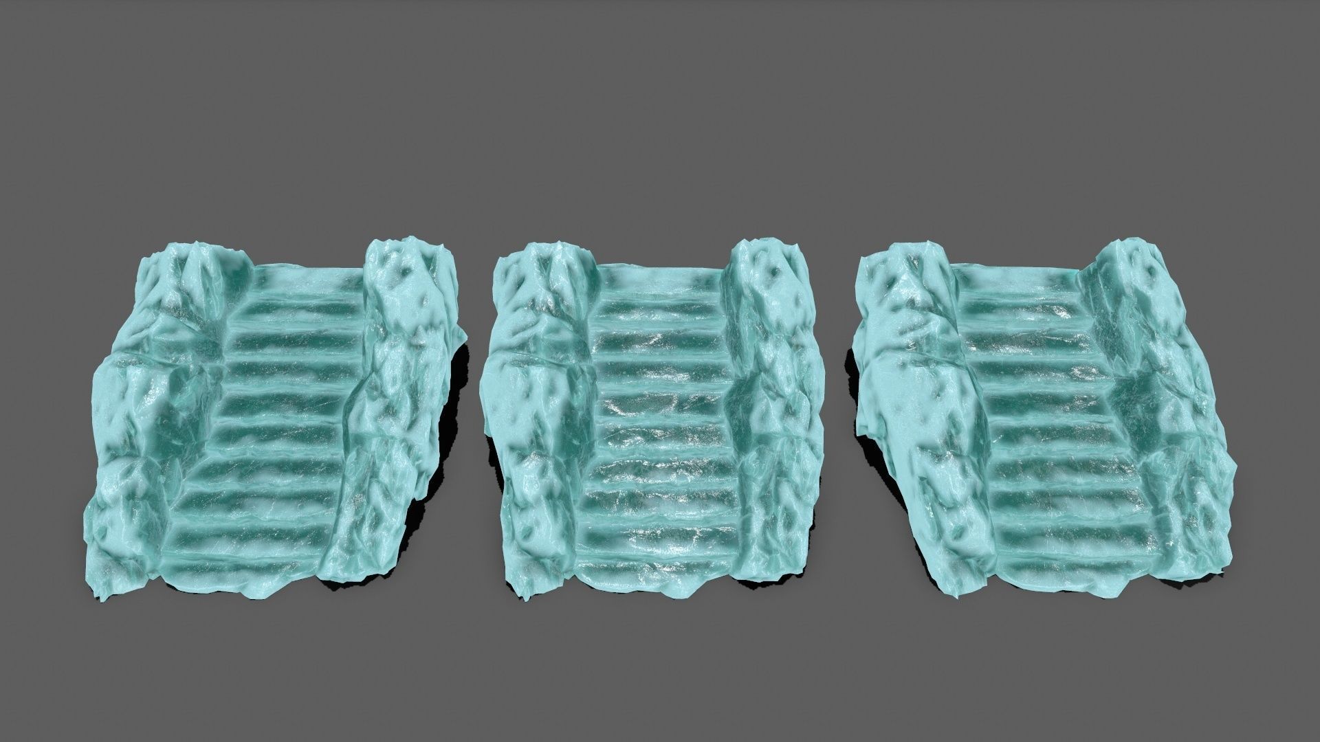 Stairs ice Low-poly 3D model_15