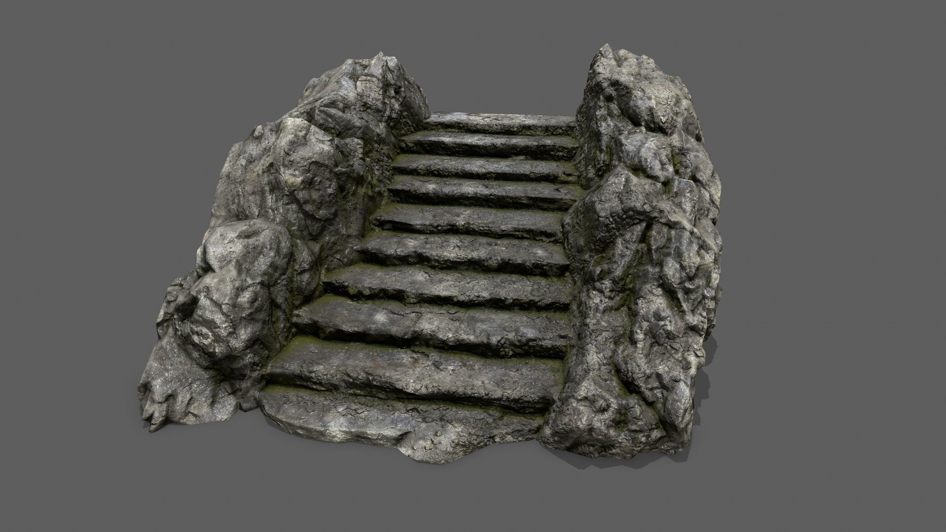 Stairs stone staircase Low-poly 3D model_8