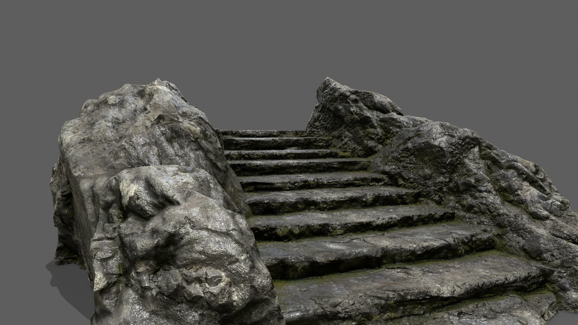 Stairs stone staircase Low-poly 3D model_14
