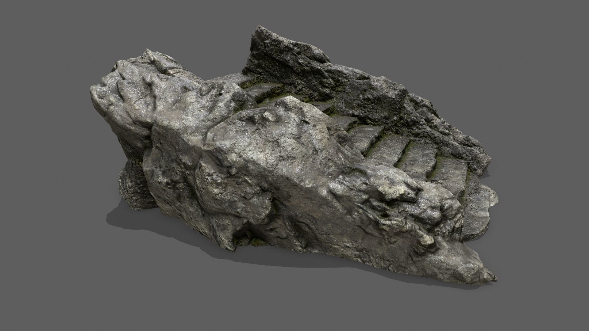 Stairs stone staircase Low-poly 3D model_6