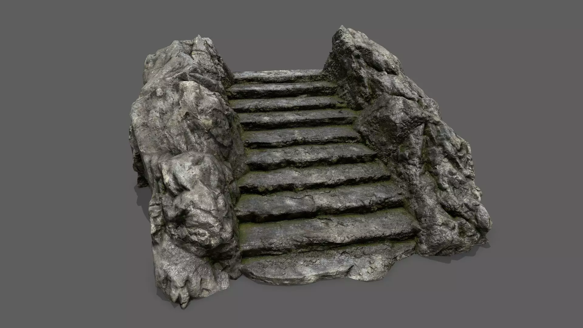 Stairs stone staircase Low-poly 3D model_0