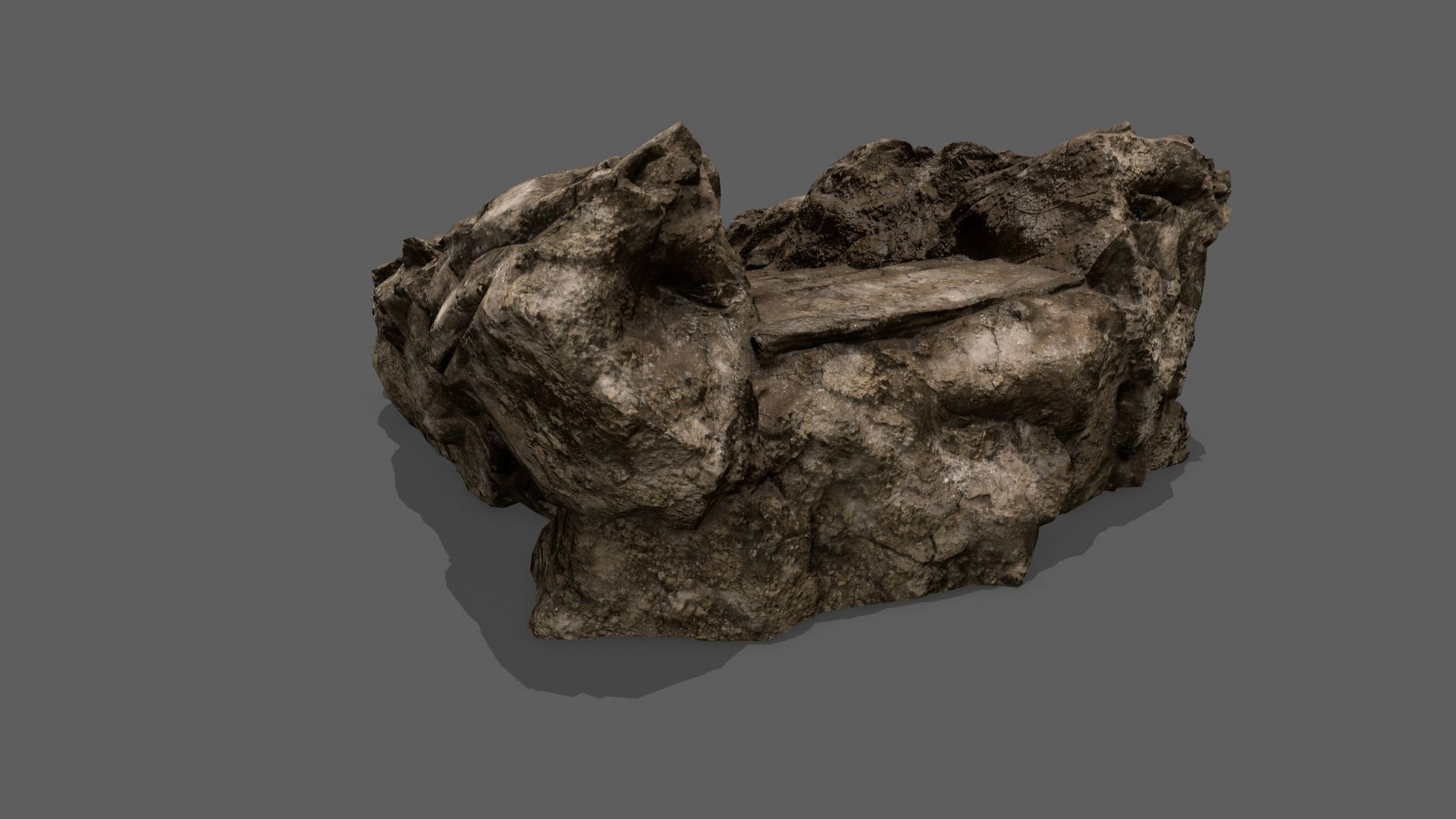 Stairs rock Low-poly 3D model_4