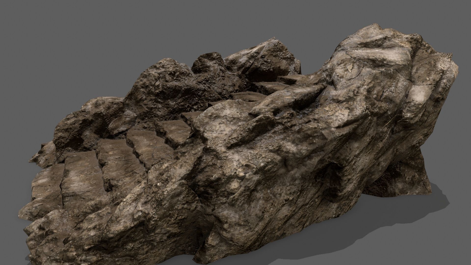 Stairs rock Low-poly 3D model_9