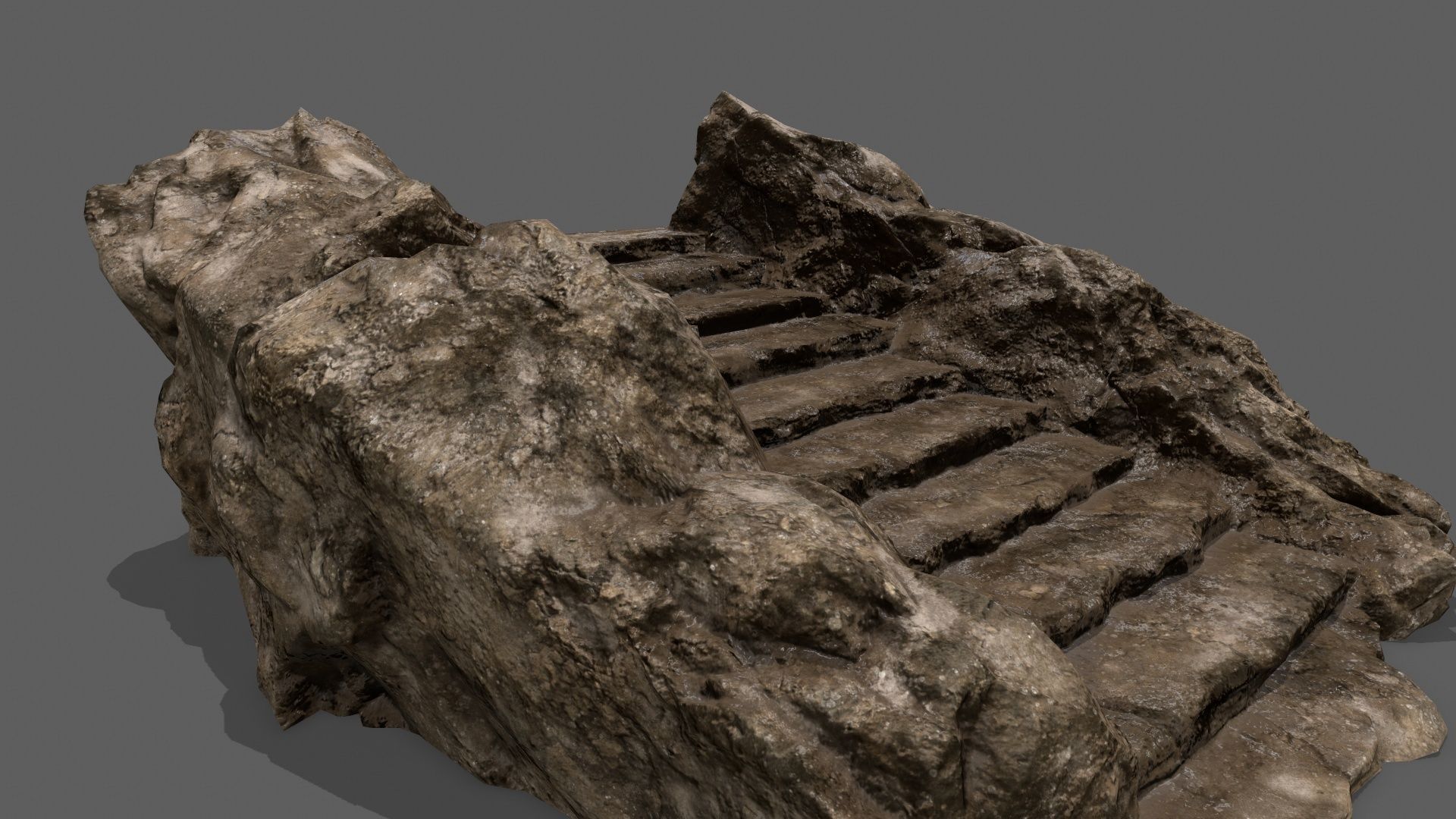 Stairs rock Low-poly 3D model_14