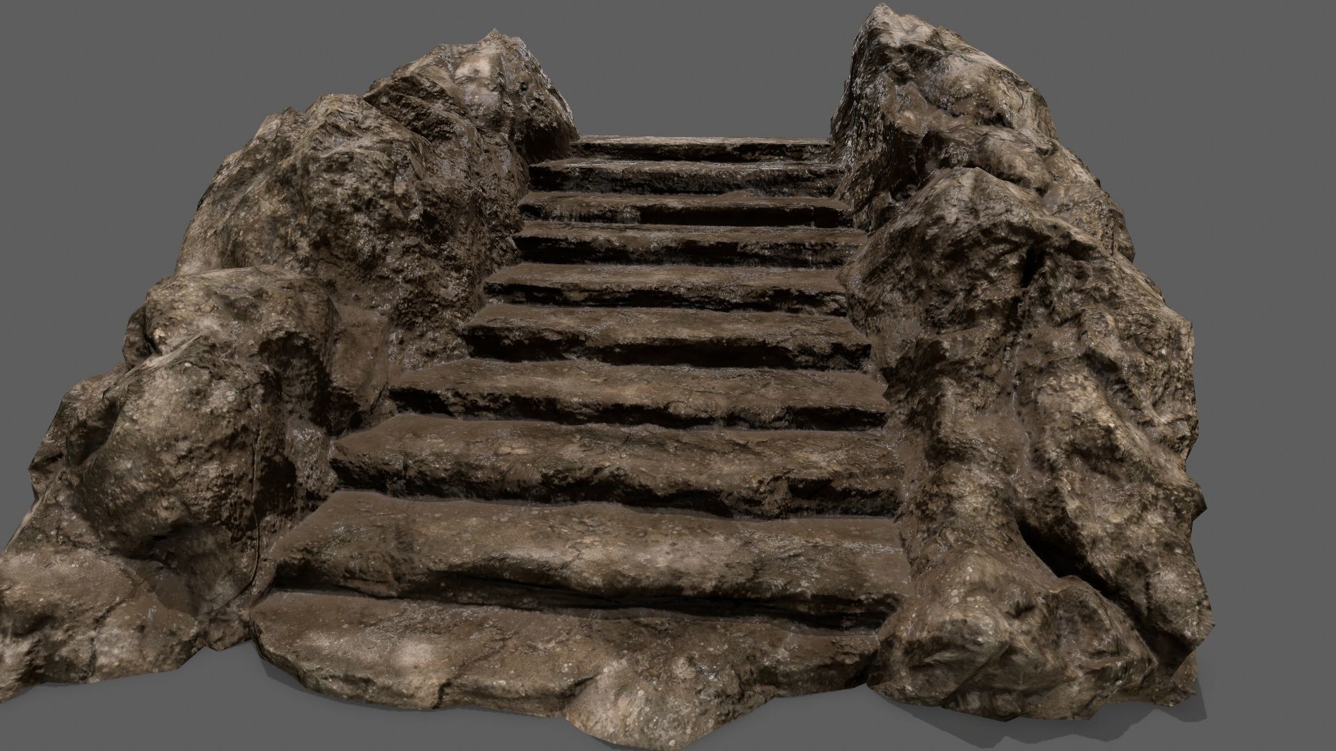 Stairs rock Low-poly 3D model_8