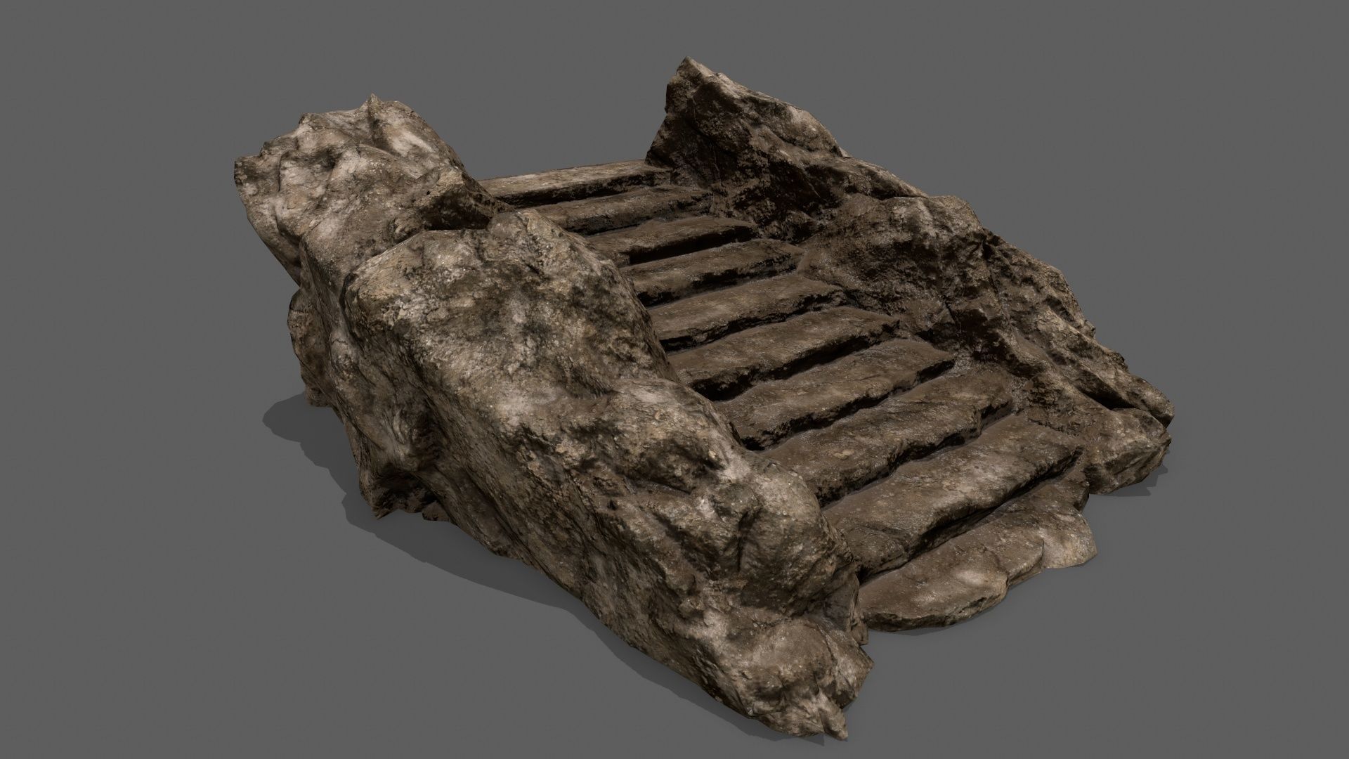 Stairs rock Low-poly 3D model_7