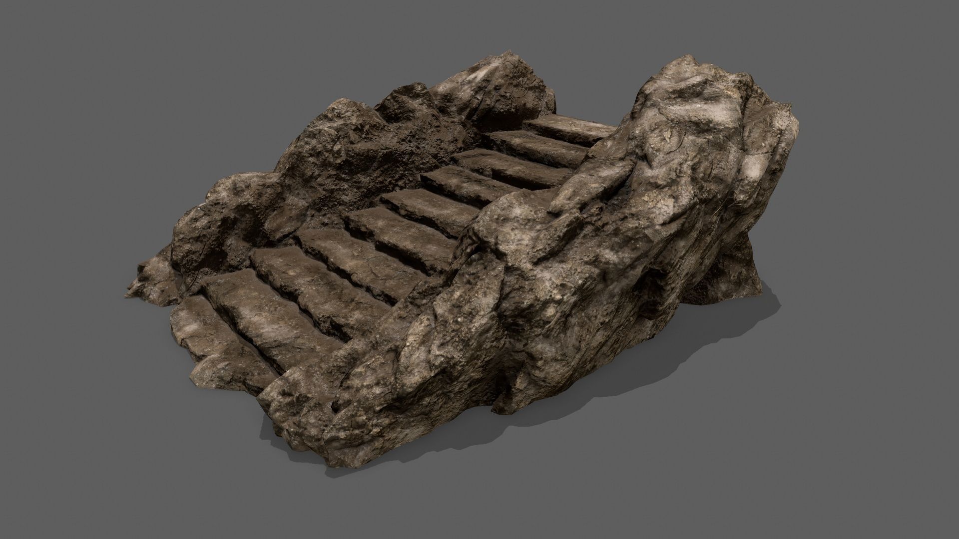 Stairs rock Low-poly 3D model_2