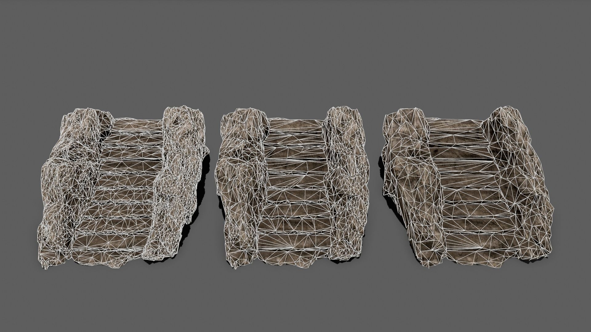 Stairs rock Low-poly 3D model_17