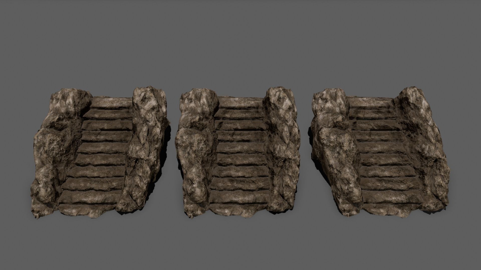 Stairs rock Low-poly 3D model_16