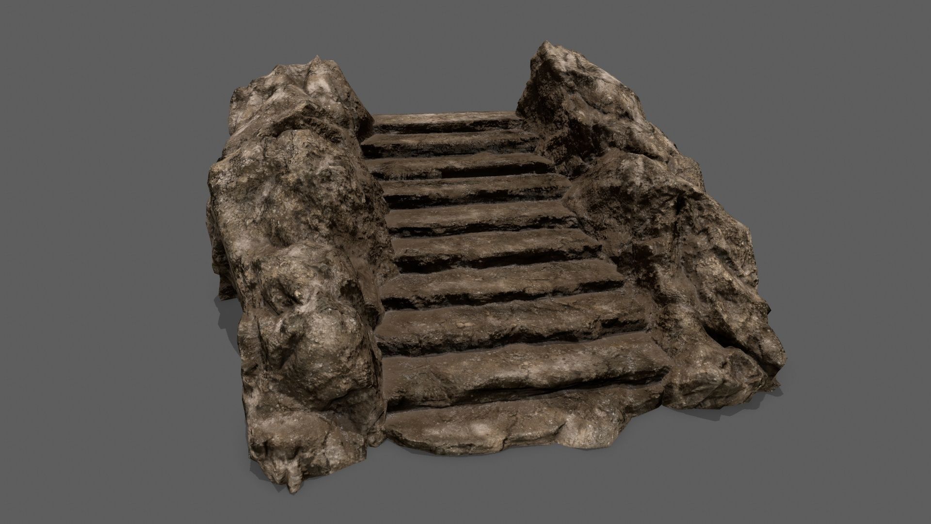 Stairs rock Low-poly 3D model_1