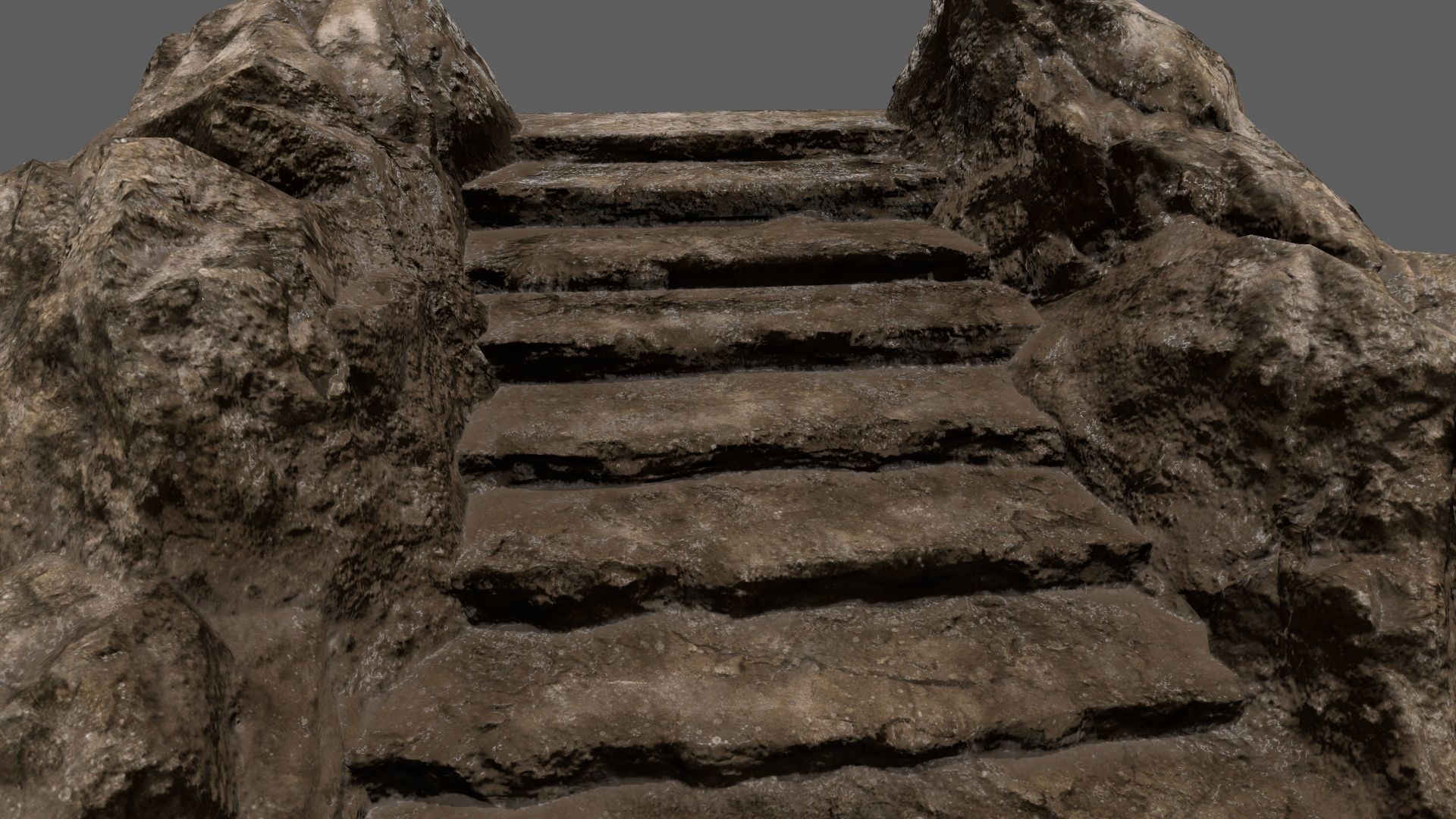 Stairs rock Low-poly 3D model_15
