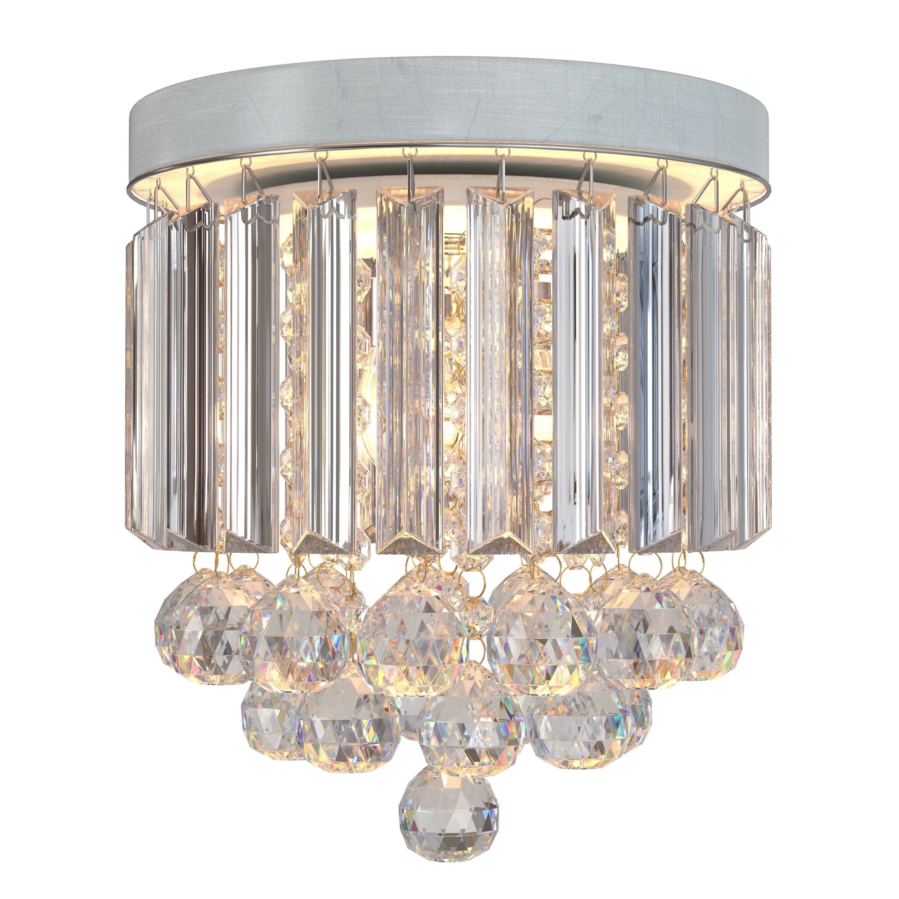 Small Modern k9 Crystal Chandeliers Fixtures for Bedroom 3D model_1