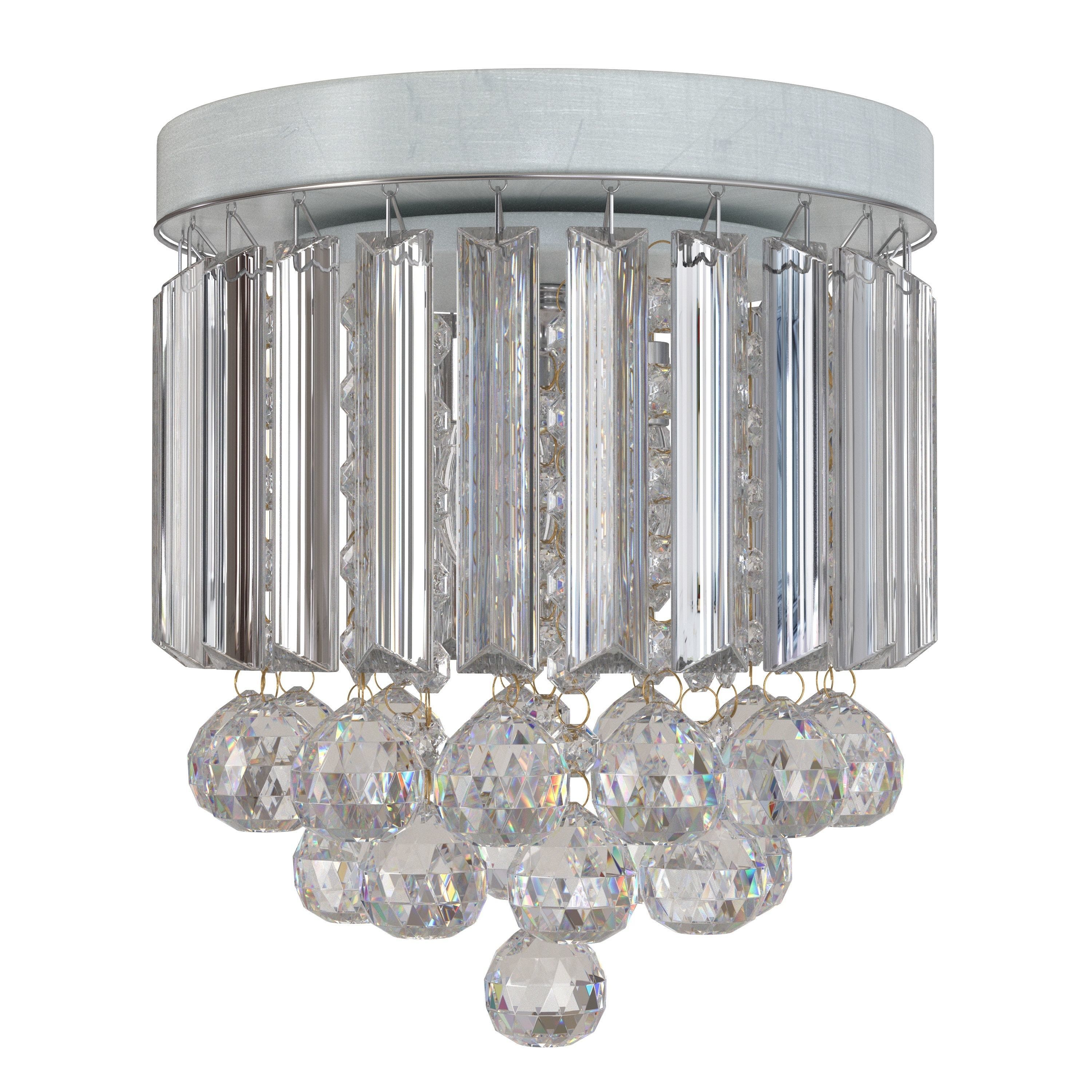 Small Modern k9 Crystal Chandeliers Fixtures for Bedroom 3D model_2