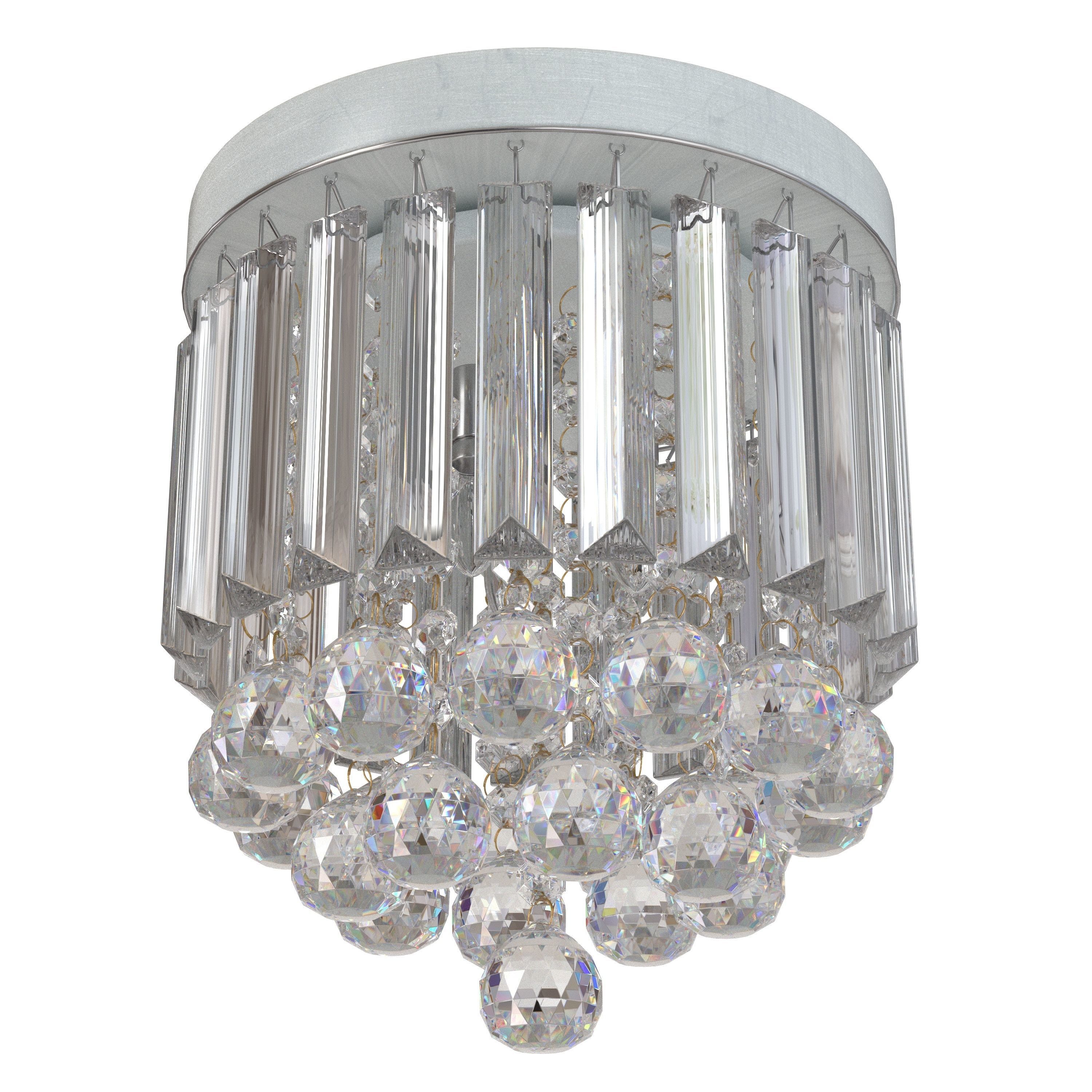 Small Modern k9 Crystal Chandeliers Fixtures for Bedroom 3D model_3