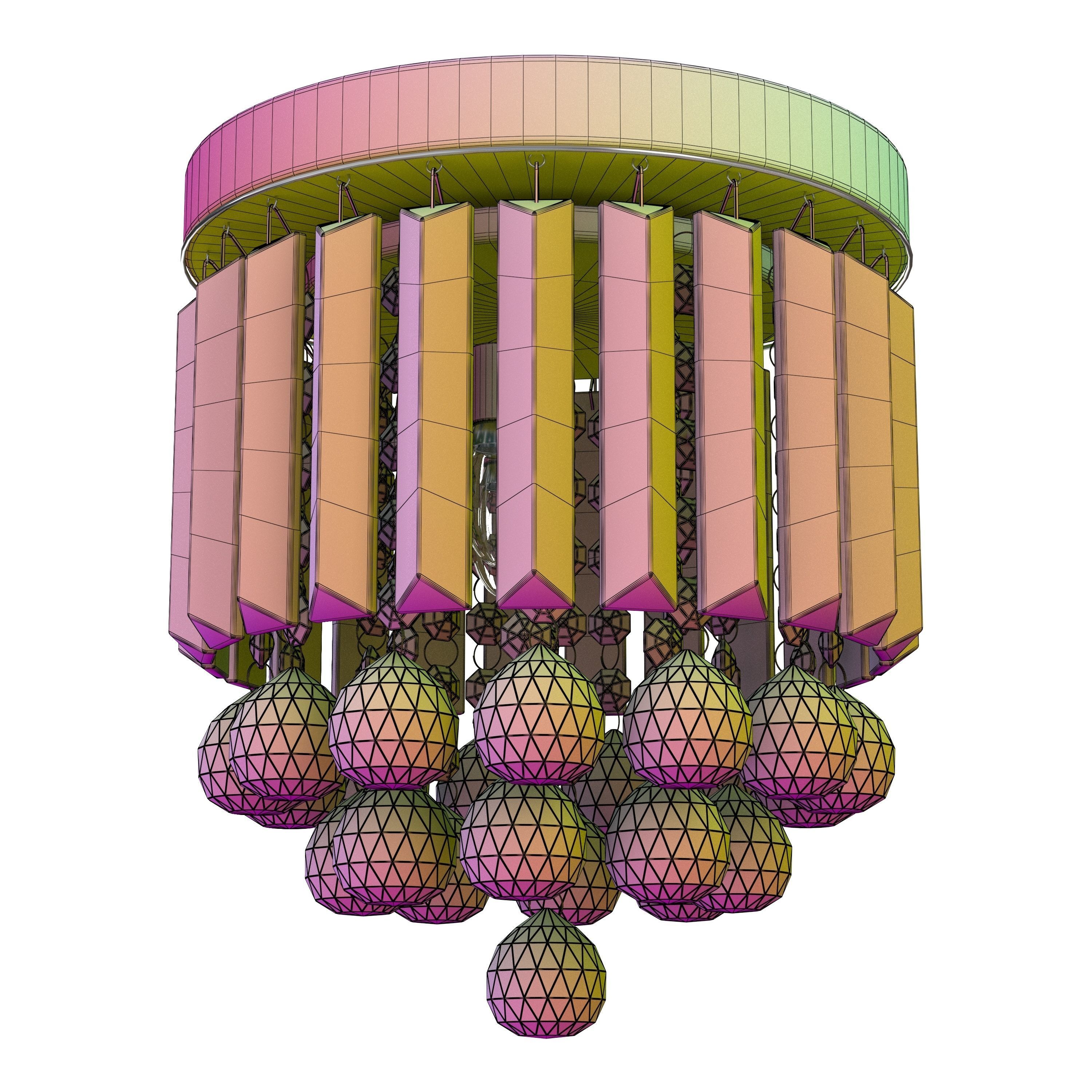 Small Modern k9 Crystal Chandeliers Fixtures for Bedroom 3D model_6