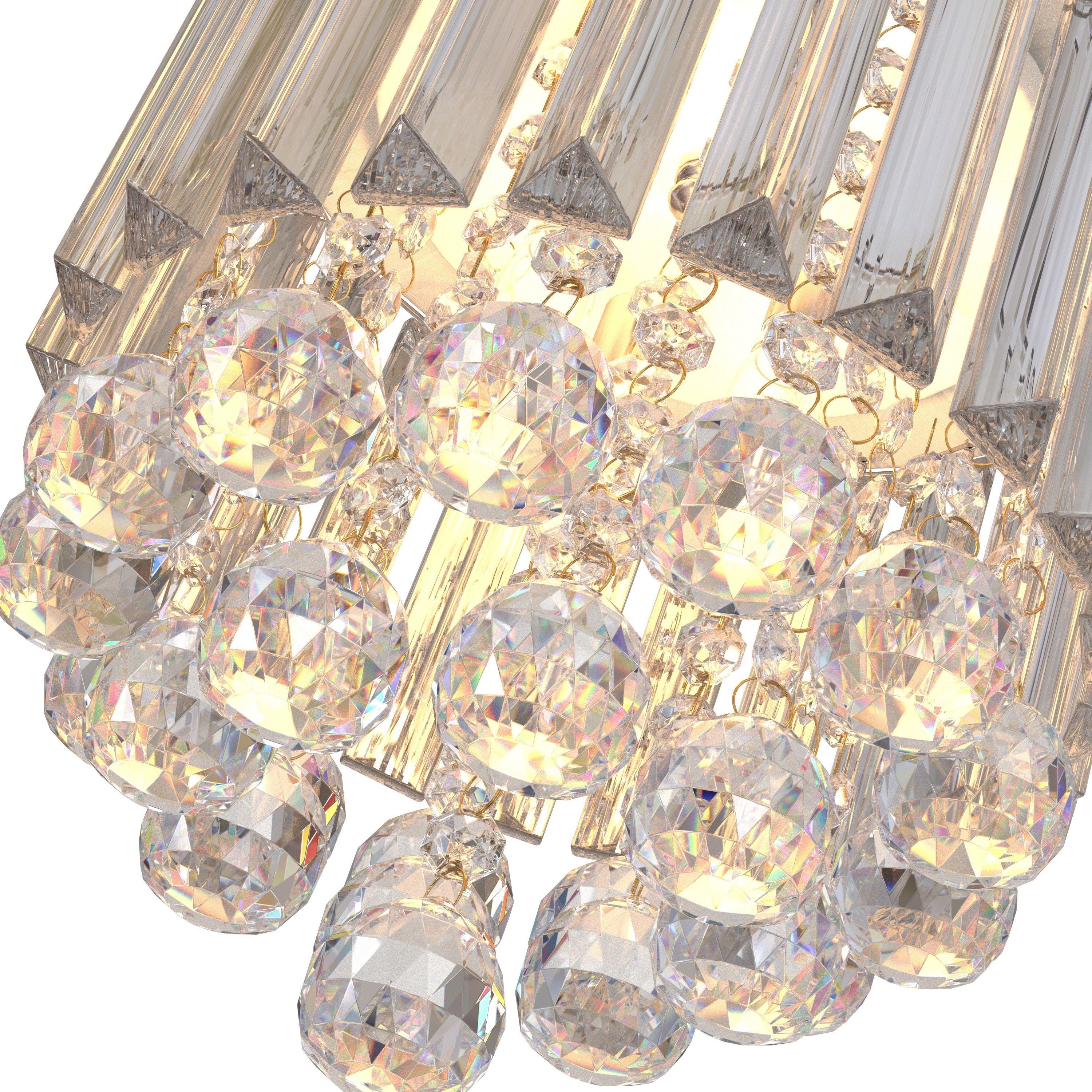 Small Modern k9 Crystal Chandeliers Fixtures for Bedroom 3D model_5