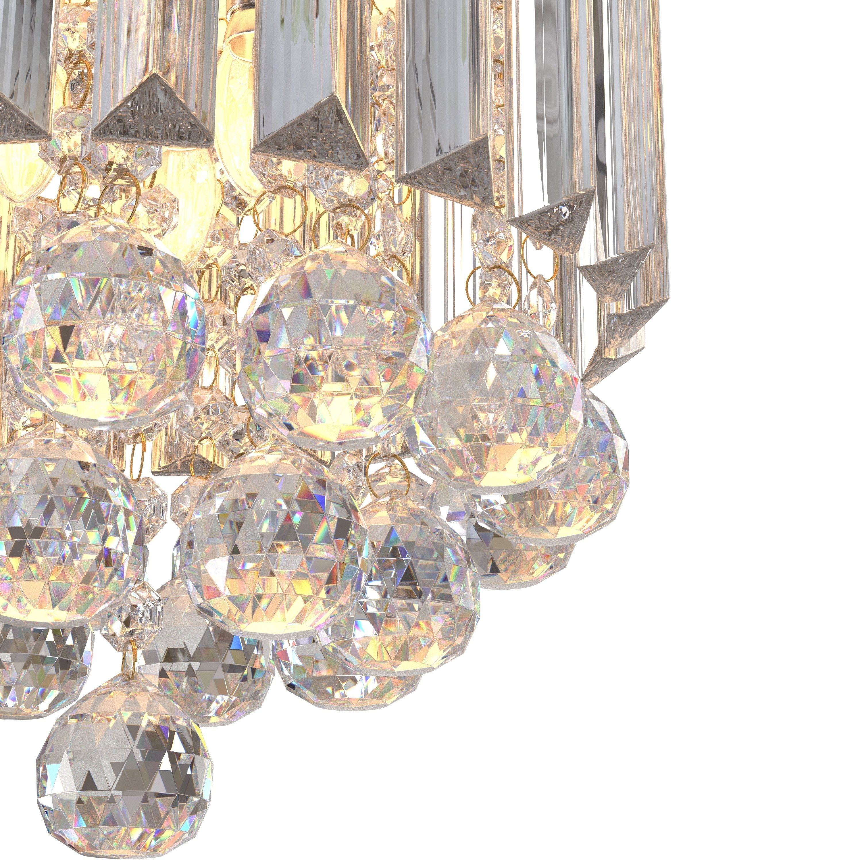 Small Modern k9 Crystal Chandeliers Fixtures for Bedroom 3D model_4