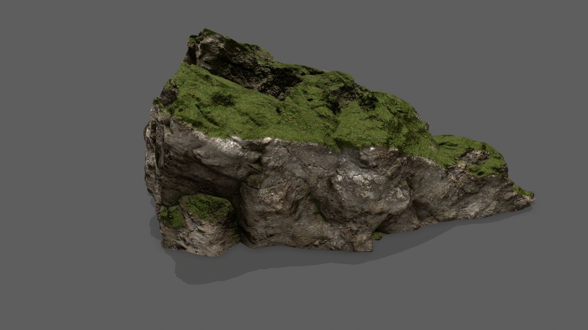 Stairs with moss on top Low-poly 3D model_6