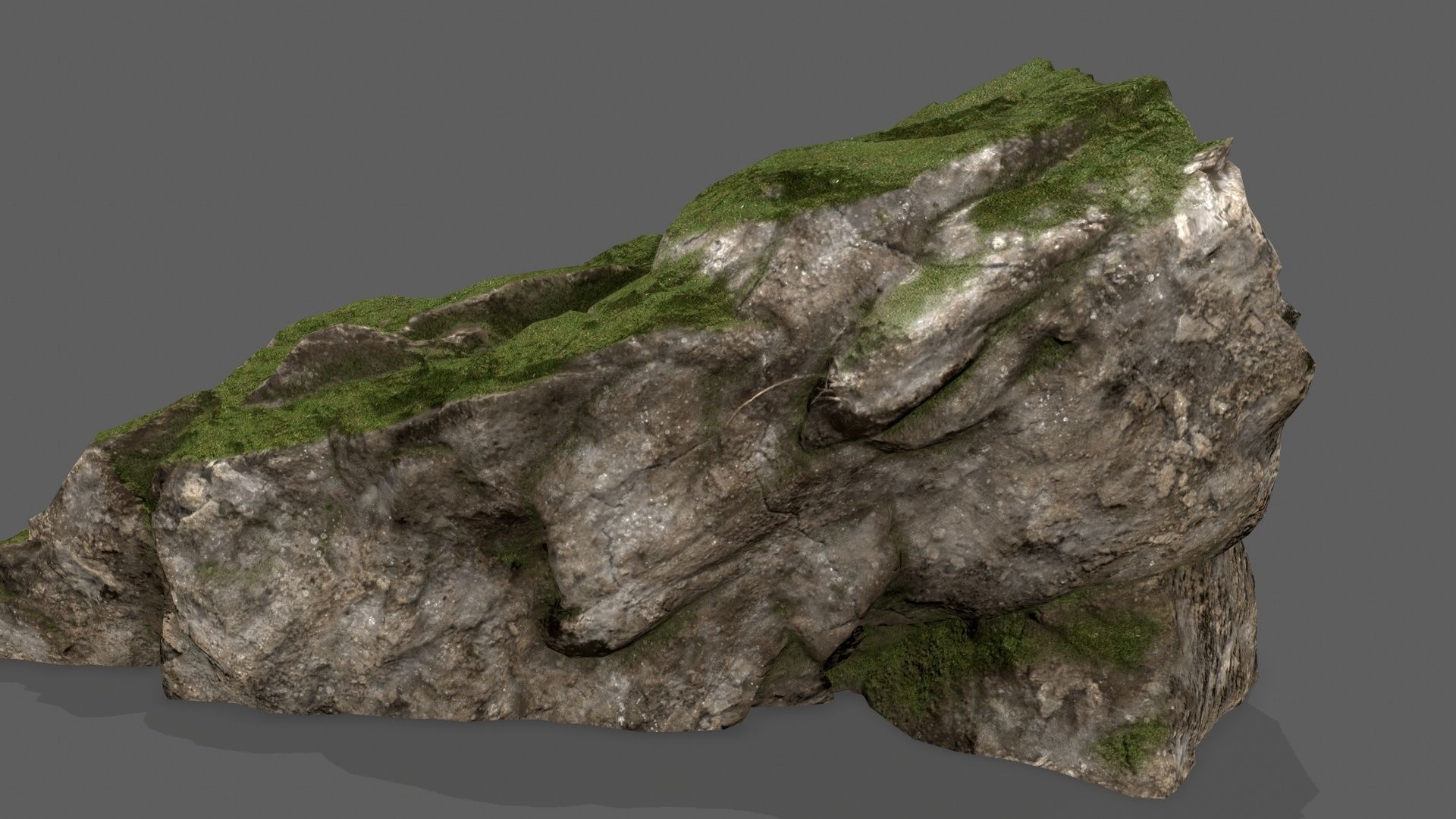 Stairs with moss on top Low-poly 3D model_11