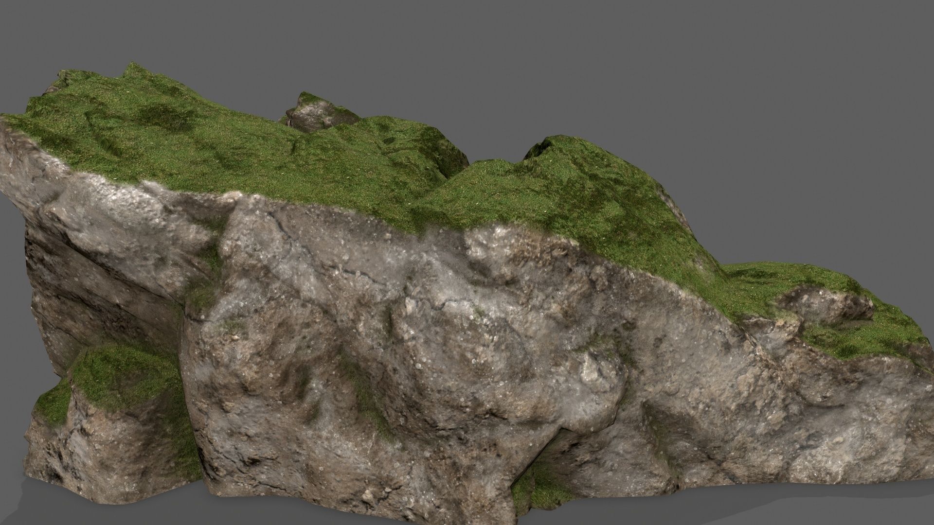 Stairs with moss on top Low-poly 3D model_14