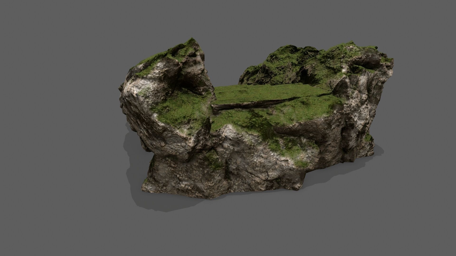 Stairs with moss on top Low-poly 3D model_4