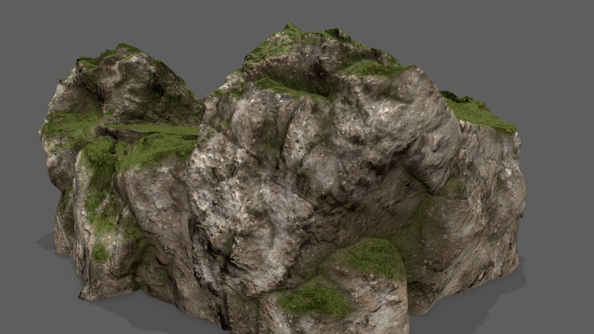 Stairs with moss on top Low-poly 3D model_13