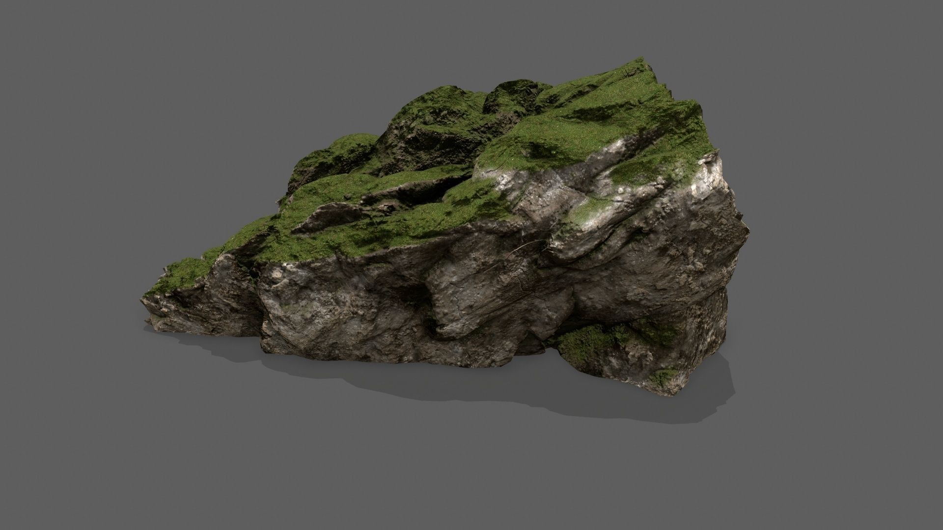 Stairs with moss on top Low-poly 3D model_3