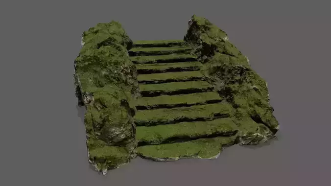 Stairs with moss on top