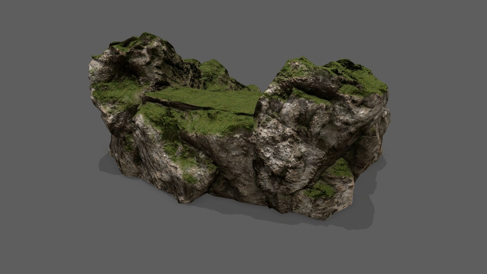 Stairs with moss on top Low-poly 3D model_5