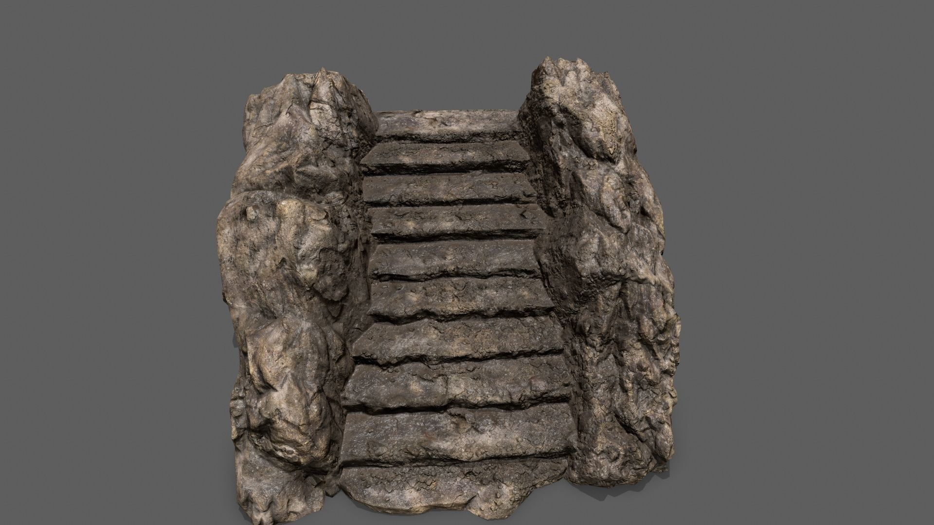 Stairs stone staircase Low-poly 3D model_15