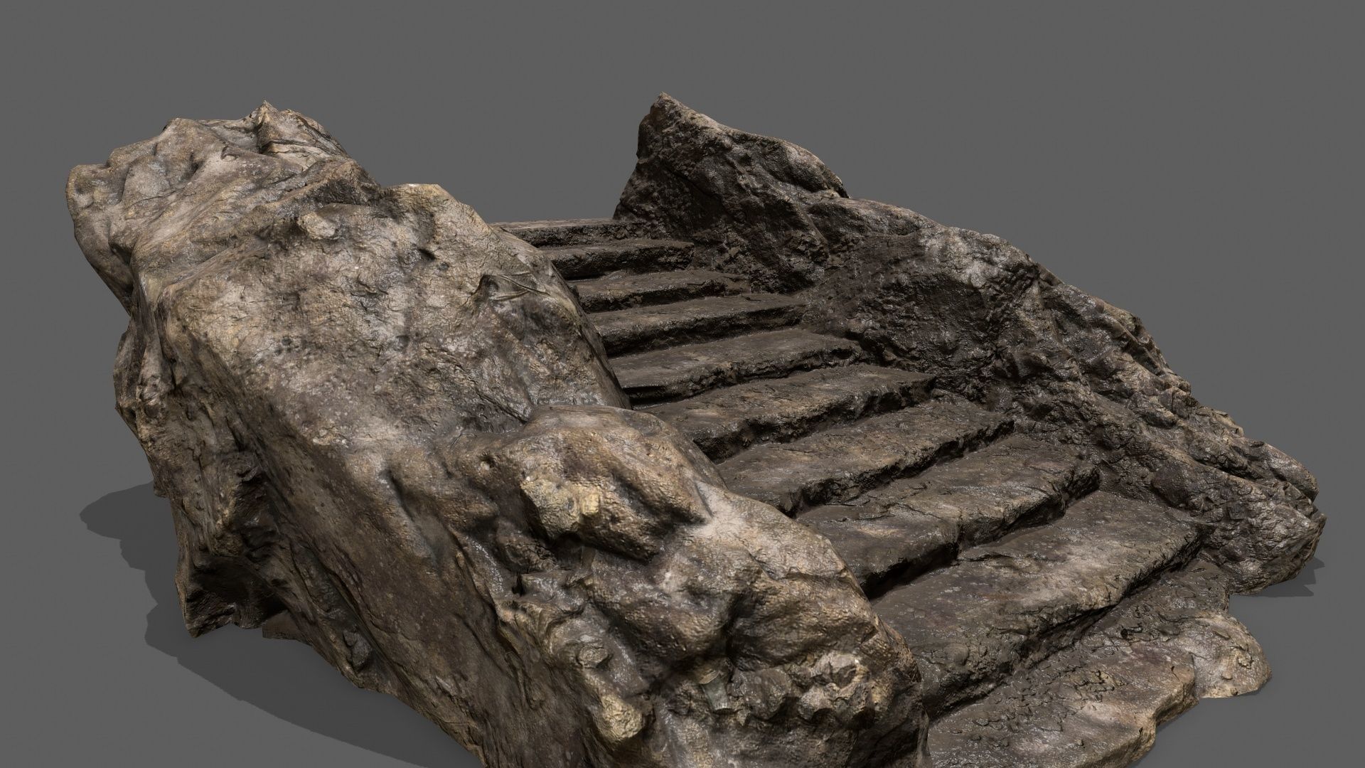 Stairs stone staircase Low-poly 3D model_14